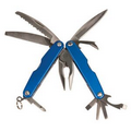 Multi-Tool W/Pouch - Fourteen Function - Blue - 4"